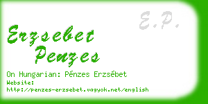 erzsebet penzes business card