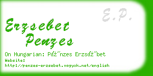 erzsebet penzes business card